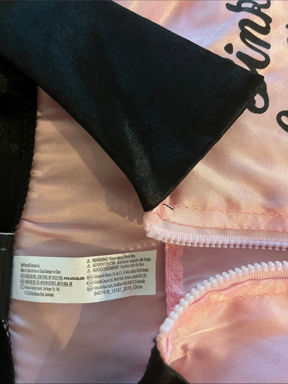 Grease Pink Satin Bomber Jacket - Standard Child